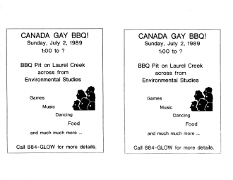 GLLOW's Canada Gay BBQ, 1989, July 2