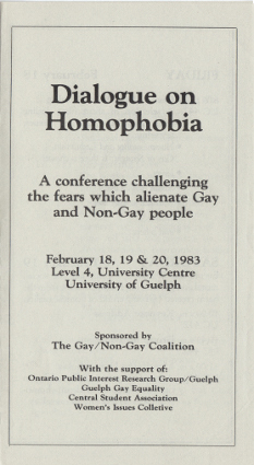 1983, Feb.18-20 Dialogue on Homophobia Programme