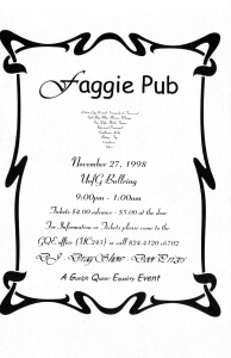 1998, Nov.27 Faggie Pub Flyer