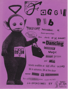1999, Nov.18 Faggie Pub Poster