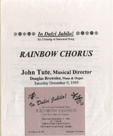 1995, December 9 Rainbow Chorus Programme