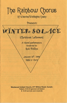 1999, January 16 Rainbow Chorus Programme
