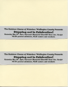 1999, May 15  Rainbow Chorus Tickets