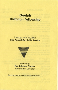 2001, June 10 Unitarian Pride Service Programme