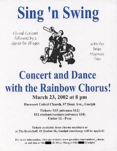 2002, March 23 Sing-n-Swing Poster