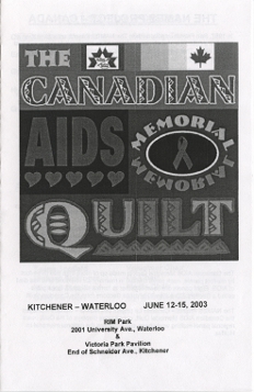 2003, June 12-15 Canadian AIDS Memorial Quilt