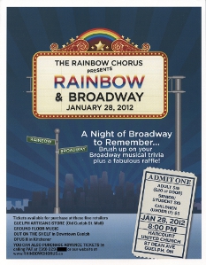 2012, January 28 Rainbow & Broadway Poster