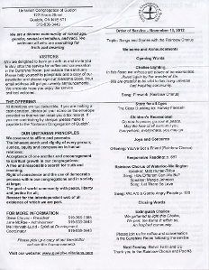 2012, November 18 Guelph Unitarian Service Programme